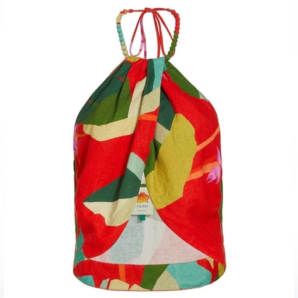 FARM Rio Heliconia Linen Halter Top - Picture 6 of 13